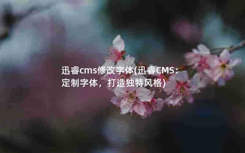 迅睿cms修改字体(迅睿CMS:定制字体,打造独特风格)