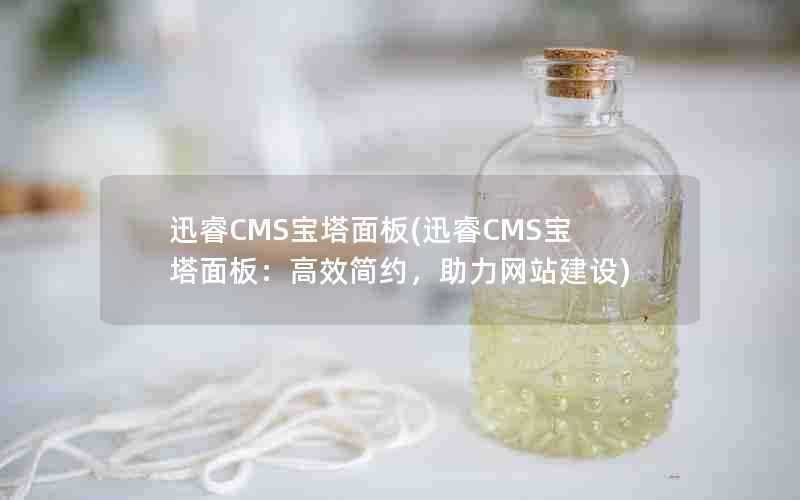 迅睿CMS宝塔面板(迅睿CMS宝塔面板:高效简约,助力网站建设)
