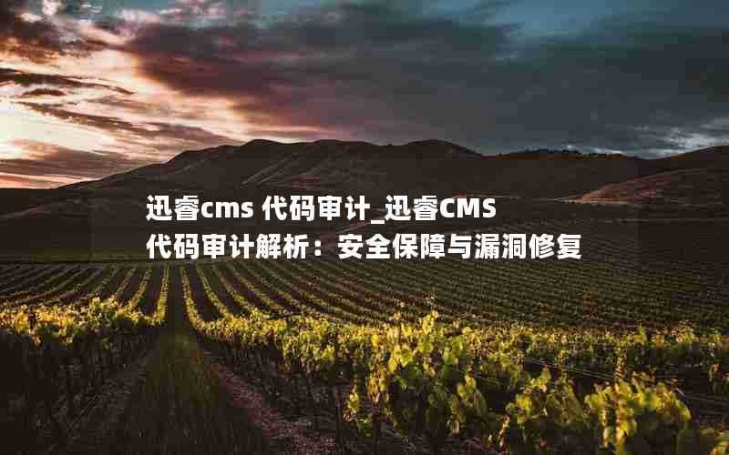 迅睿cms代码审计_迅睿CMS代码审计解析:安全保障与漏洞修复