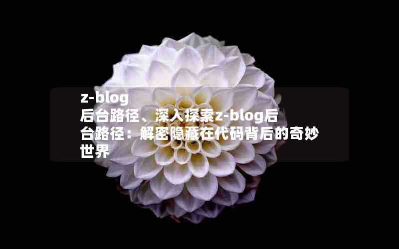 z-blog后台路径、深入探索z-blog后台路径:解密隐藏在代码背后的奇妙世界