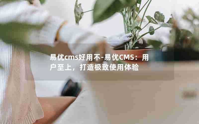 易优cms好用不-易优CMS:用户至上,打造极致使用体验