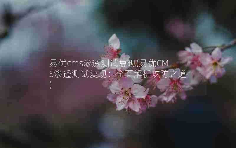 易优cms渗透测试复现(易优CMS渗透测试复现:全面解析攻防之道)