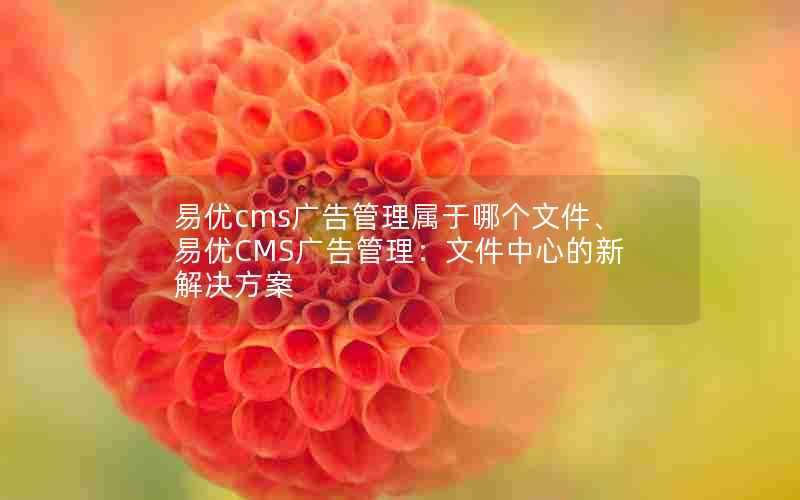 易优cms广告管理属于哪个文件、易优CMS广告管理:文件中心的新解决方案