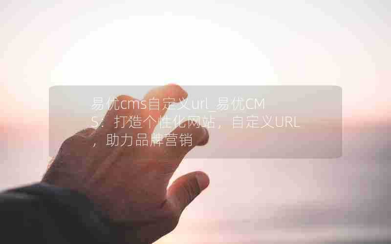 易优cms自定义url_易优CMS:打造个性化网站,自定义URL,助力品牌营销
