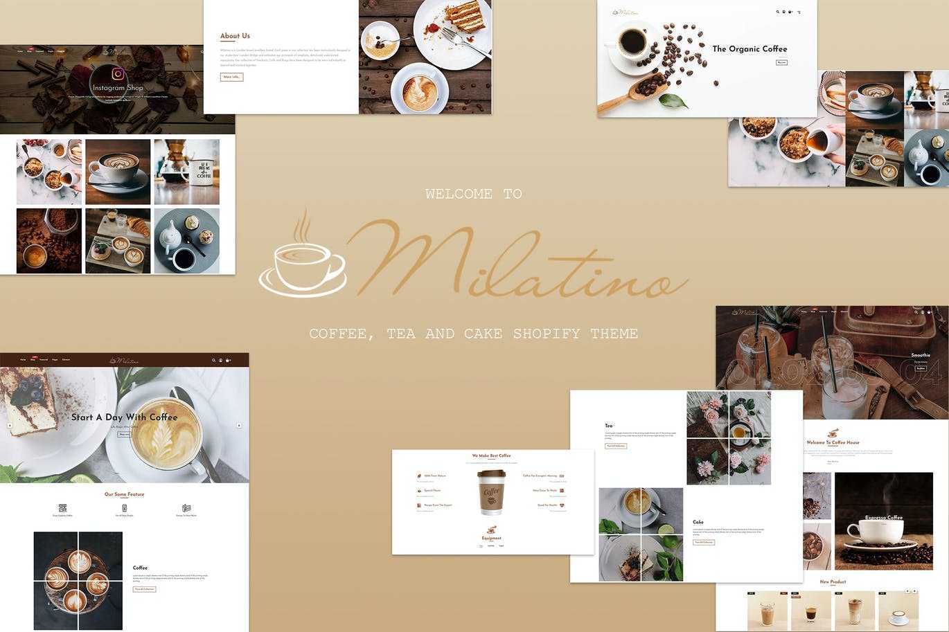 Milatino – 咖啡,茶和蛋糕Shopify主题