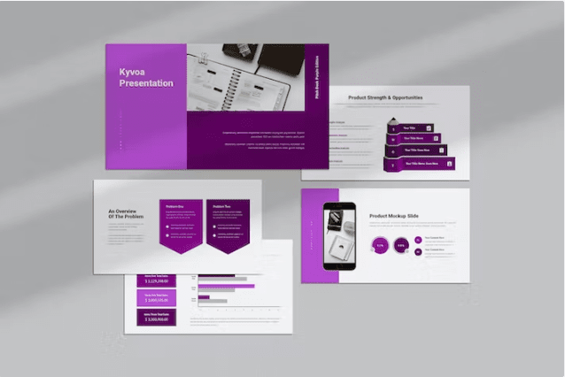 Kyvoa:Pitch Deck紫色Powerpoint模板