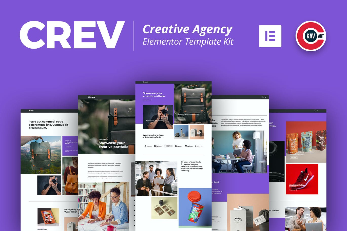 Crev – 创意机构Elementor模板工具包