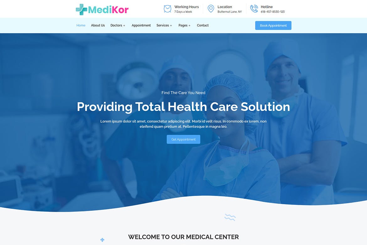Medikor – 医疗保健Elementor模板工具包