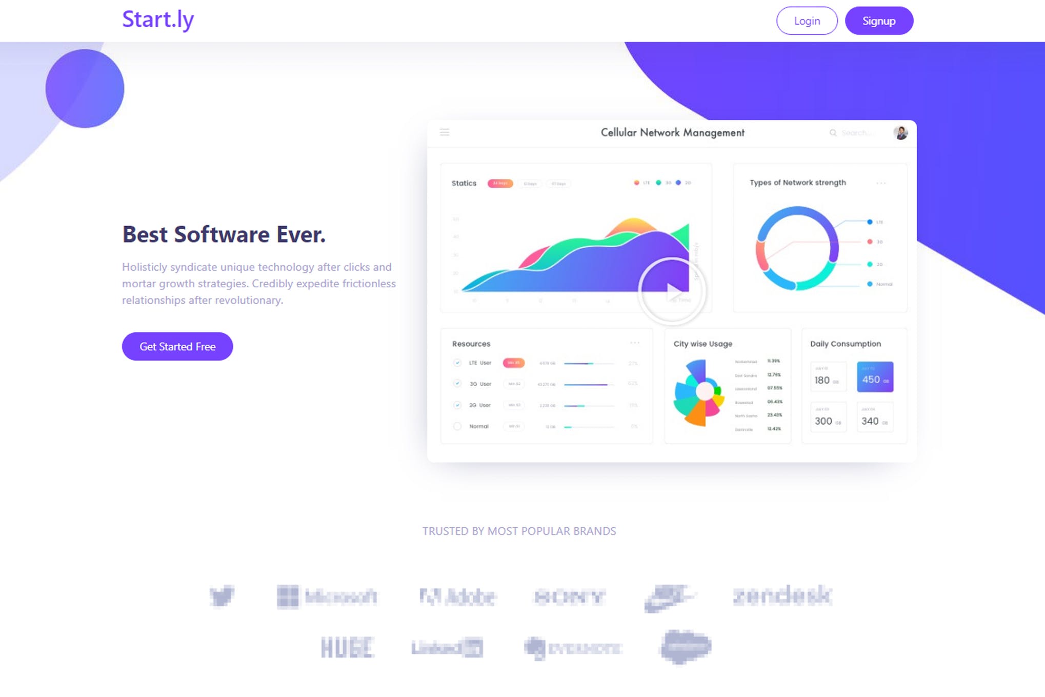 Startly用于启动,SaaS和软件的Starter模板套件