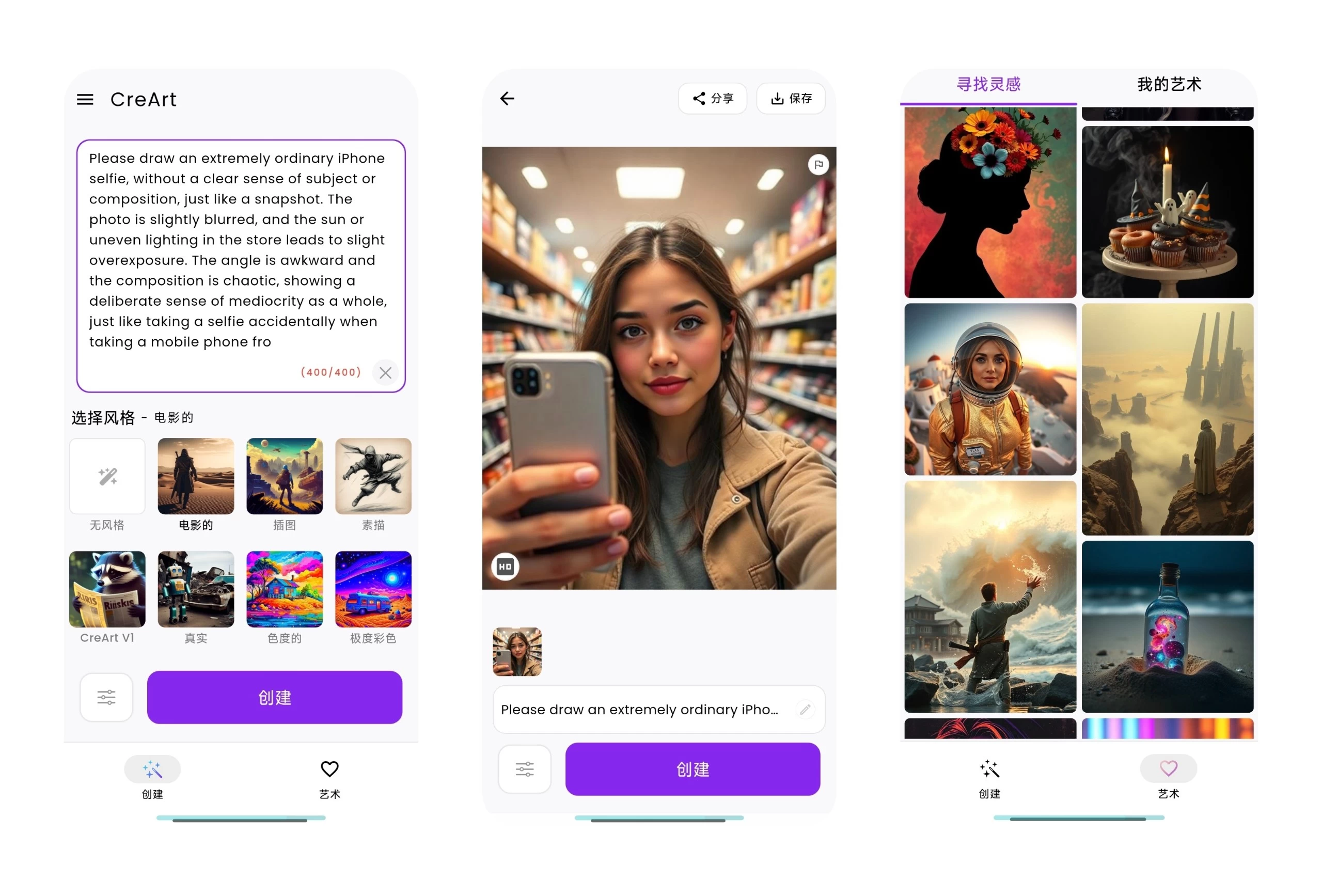 CreArt v2.5.6 无限AI图片生成工具，将文字描述转化为独特艺术作品，解锁高级版