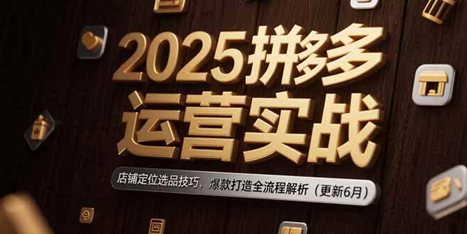 2025拼多多运营实战：店铺定位选品技巧，爆款打造全流程解析