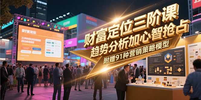 财富定位三阶课，趋势分析加心智抢占，附赠91种营销策略模型