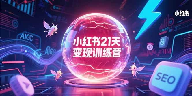 小红书21天变现训练营，AIGC工具高效应用，SEO优化核心技巧