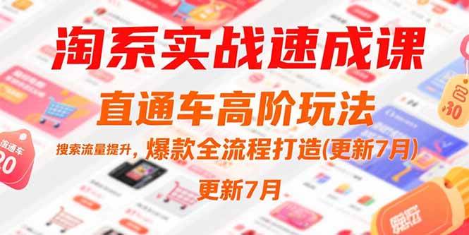 淘系实战速成课，直通车高阶玩法，搜索流量提升，爆款全流程打造(更新7月)