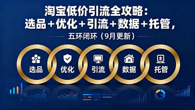 淘宝低价引流全攻略：选品＋优化＋引流＋数据＋托管，五环闭环
