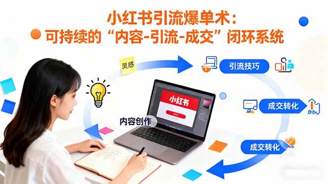 小红书引流爆单术：构建一套低成本 可持续的“内容-引流-成交”闭环系统