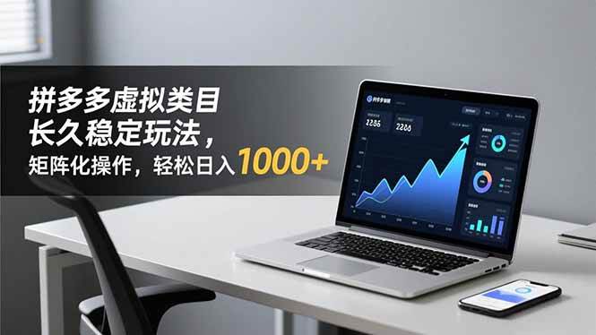 拼多多虚拟类目长久稳定玩法 矩阵化操作，轻松日入 1000+