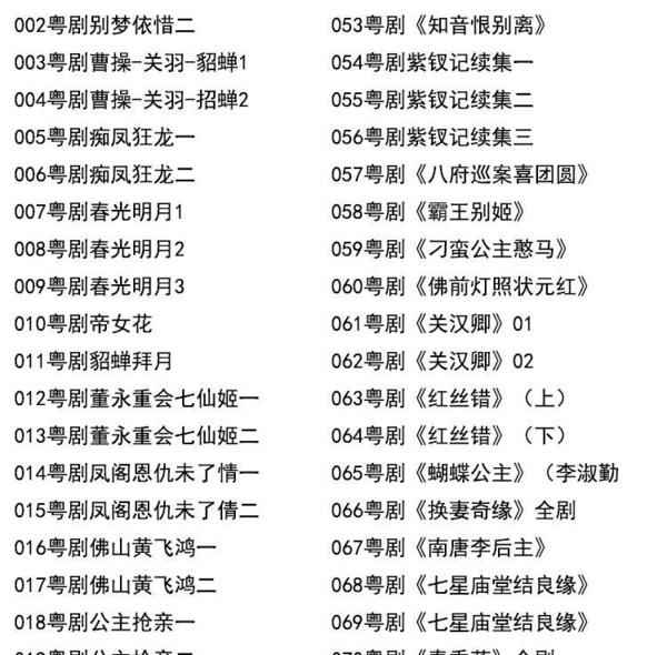粤剧MP3、视频、电影大全,全套视频教程学习资料通过百度云网盘下载