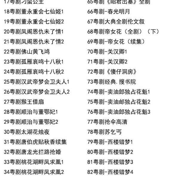 粤剧MP3、视频、电影大全,全套视频教程学习资料通过百度云网盘下载